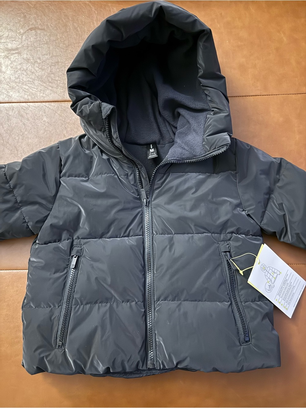 All in Motion NWT Extra Warm Fleece Interior Kids Black Puffer Jacket XS 4/5